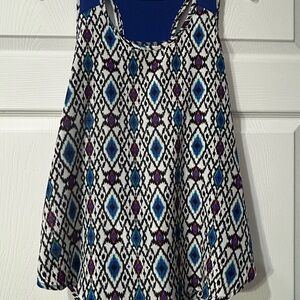 Papermoon Blue and Black Sleeveless Top